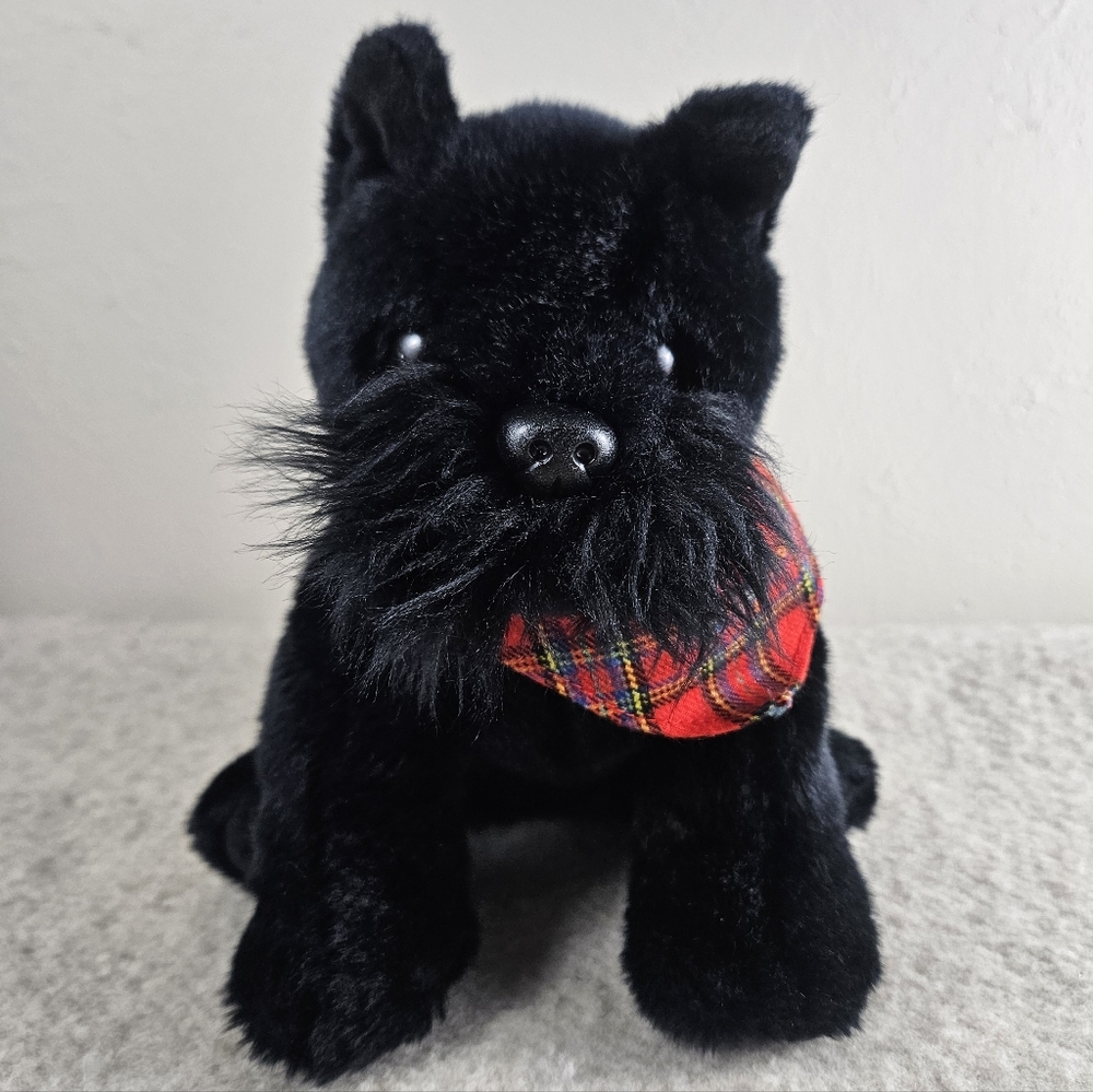 2007 Ty Classic Collection Dougal The Black Scottie Terrier Dog With Bandana